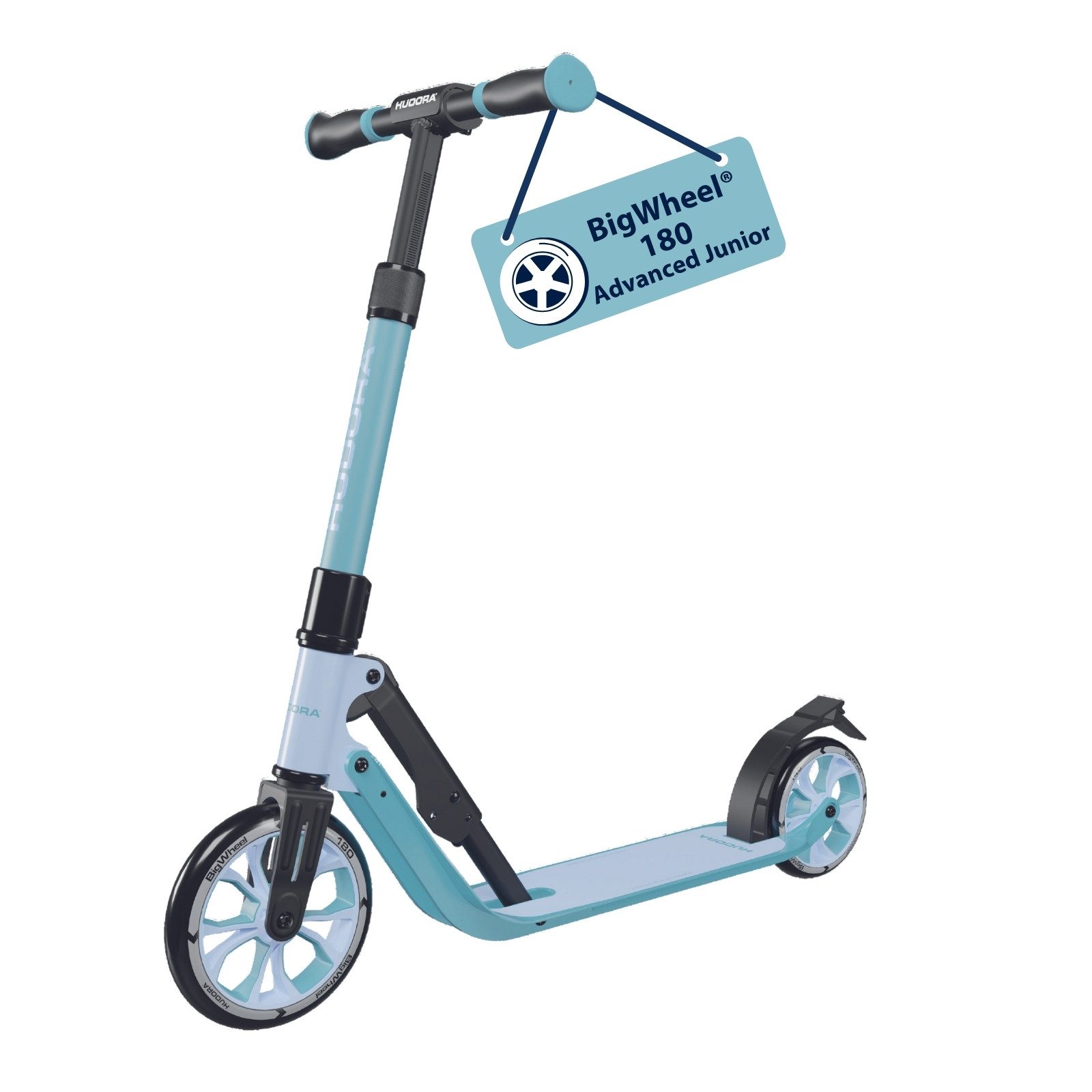 Hudora Tretroller BigWheel® 180 Advanced Junior, zusammenklappbarer, höhenverstellbar, bis 60 kg