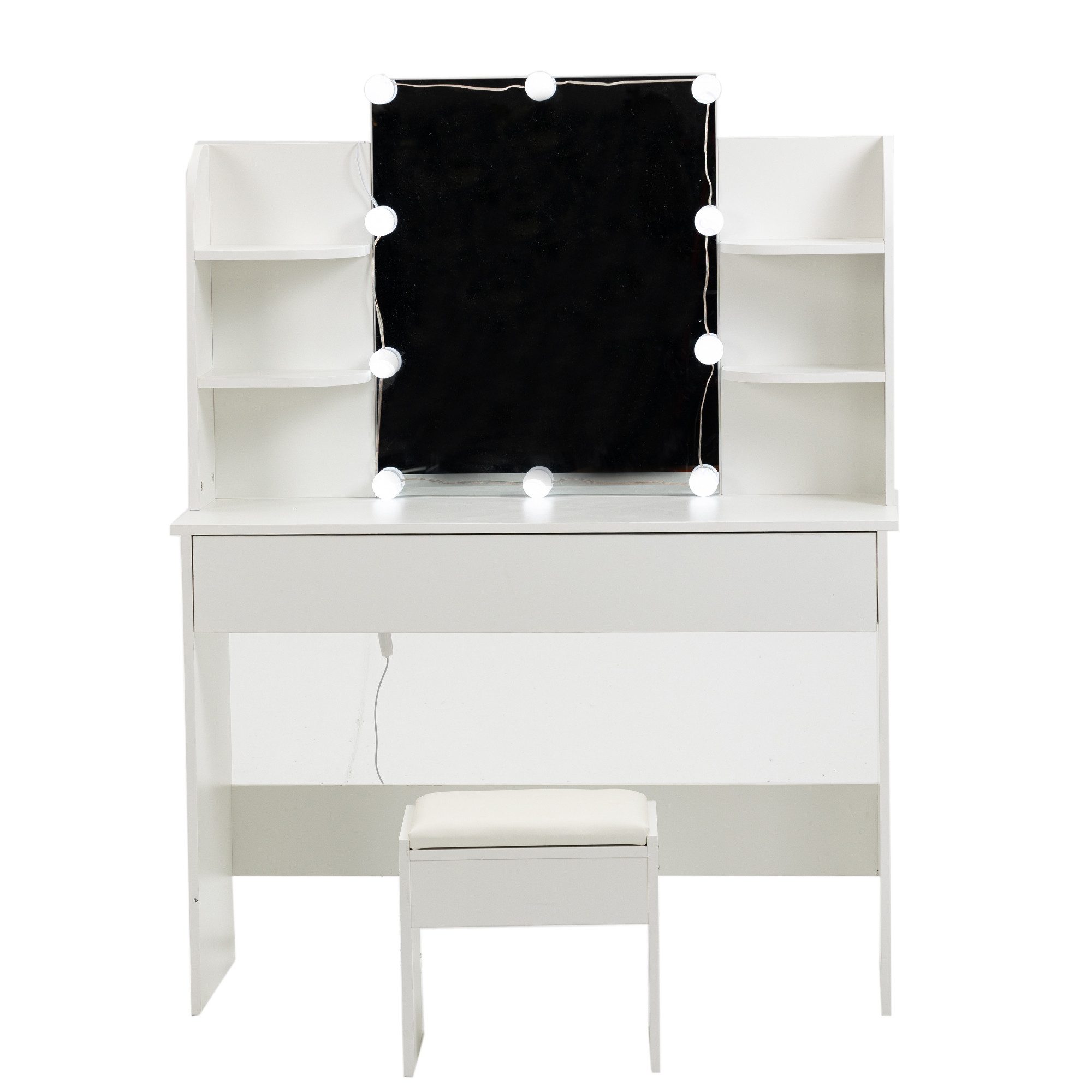 Thanaddo Schminktisch Weißer, moderner Schminktisch mit großem Fassungsverm günstig online kaufen