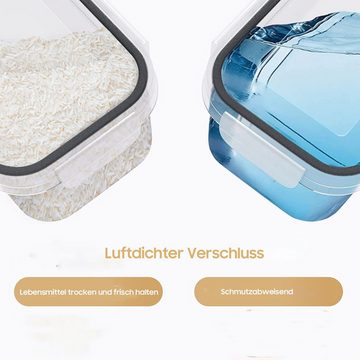 iceagle Vorratsdose 14 Stück Vorratsdosen Set für Getreide, Mehl, Zucker (Blau), Kunststoff, (Set, 14-tlg), mit Etiketten