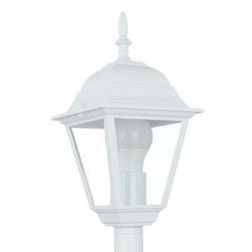 Licht-Erlebnisse Außen-Stehlampe TIROL, ohne Leuchtmittel, Stehleuchte Weiß Aluminium Echtglas Wegeleuchte Garten Terrasse Lampe