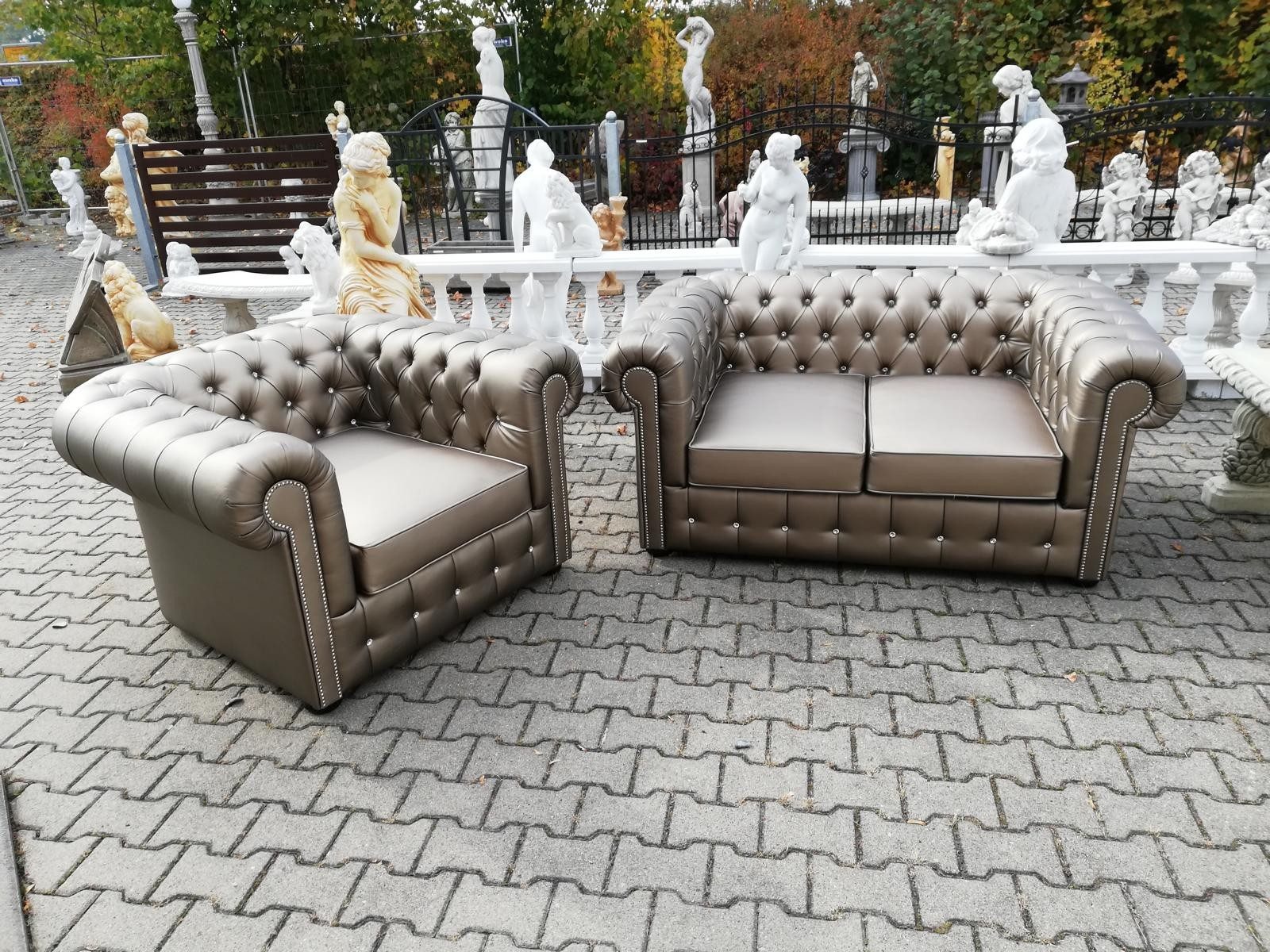JVmoebel Chesterfield-Sofa Designer Sofa im Chesterfield-Stil mit hochwertigem Bezug, Made in Europa