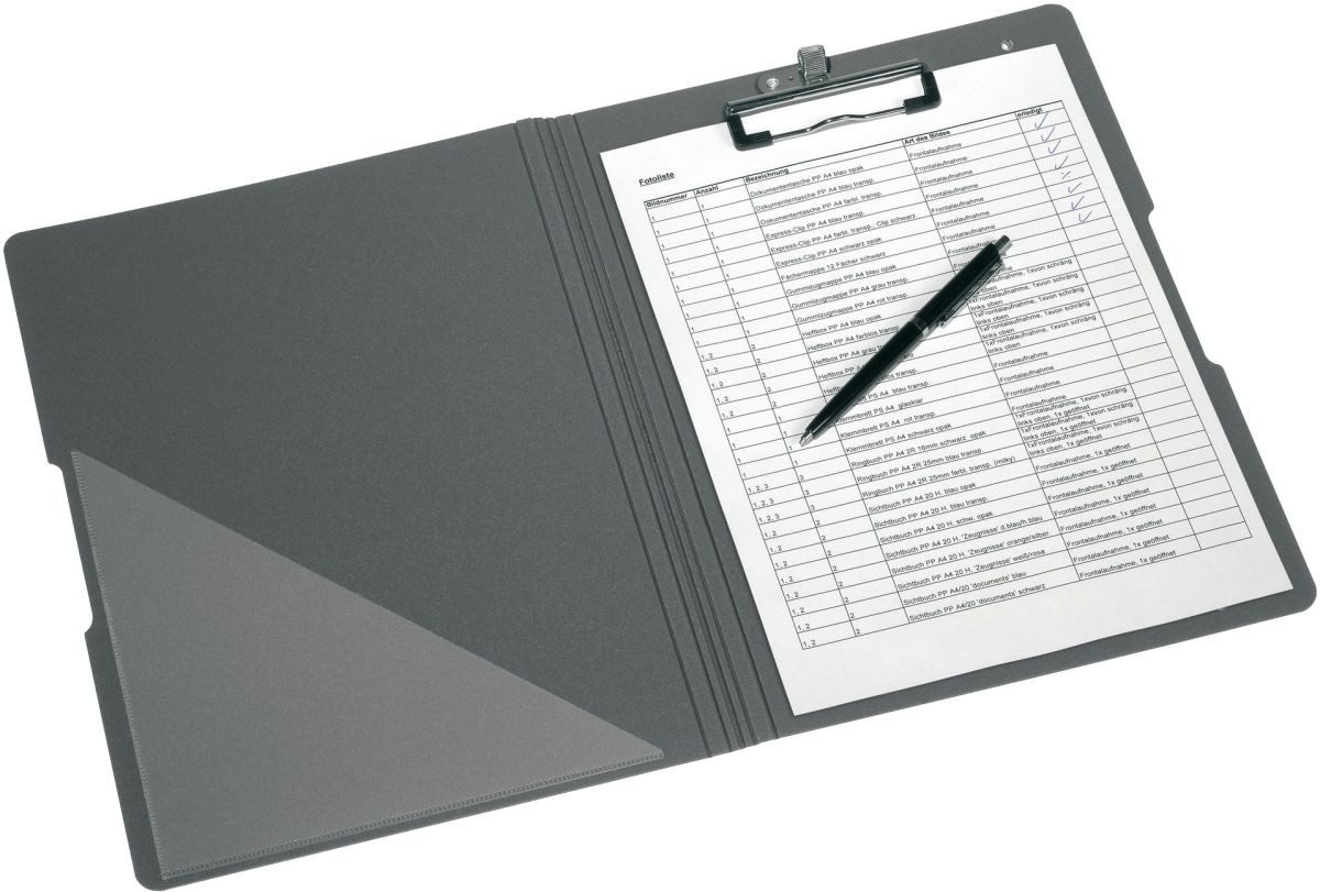 Herlitz Schreibmappe Klemmbrettmappe PF Polyfoam A4 schwarz to go