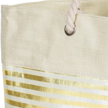 styleBREAKER Strandtasche (1-tlg), Strandtasche mit metallic Streifen