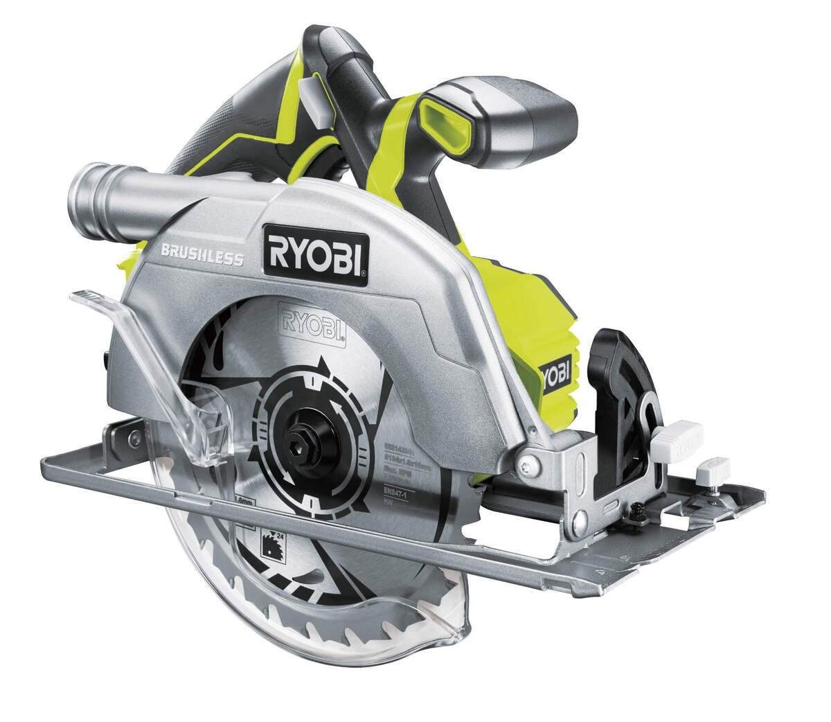 Ryobi Akku-Handkreissäge Brushless Akku-Handkreissäge ONE+ 18 V, Kreissäge ohne Akku, R18CS7-0, ohne Akku und Ladegerät