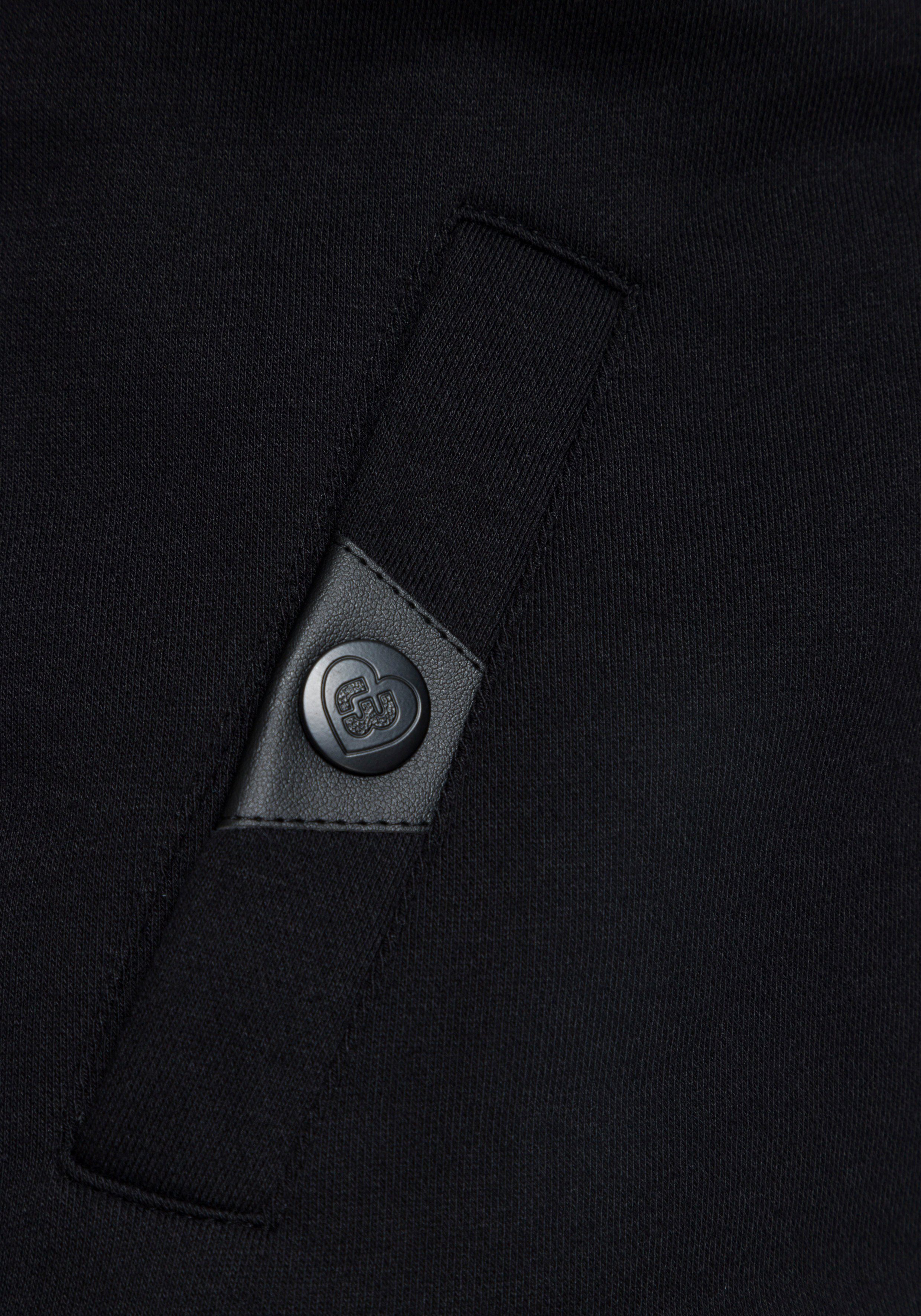 breiten BLACK RYLIE Sweatjacke Bündchen Jacke 1010 O mit Ragwear ZIP extra