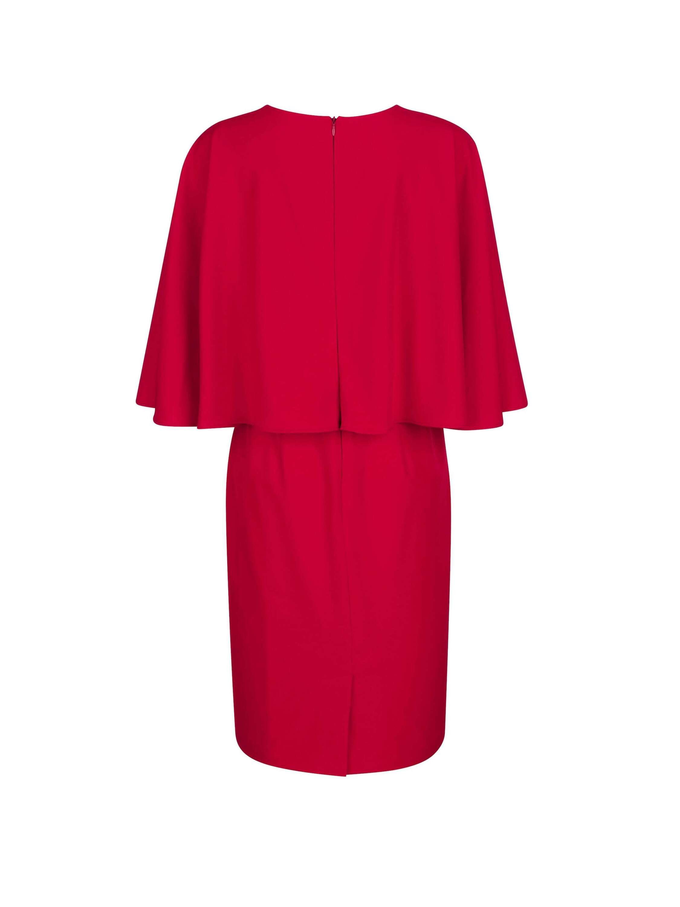 Alba Moda Midikleid Kleid in Capeoptik und Zierband in Ausschnitt