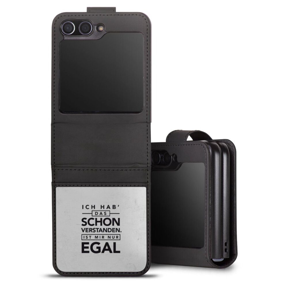 DeinDesign Handyhülle Sprüche Statement Spruch Schon verstanden, Samsung Galaxy Z Flip 5 Hülle Handy Flip Case Wallet Cover