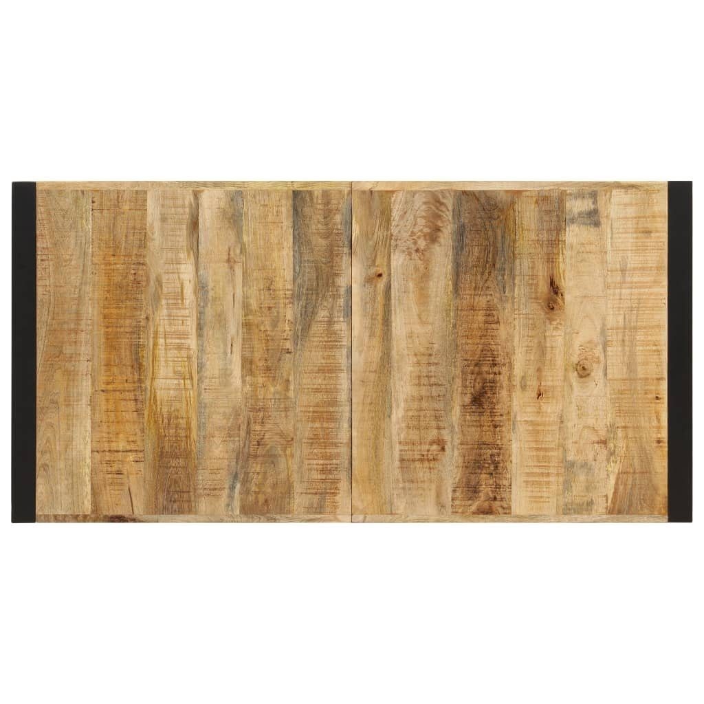 Esstisch cm), schwarz möbelando Massivholz, Natur, 70x75x140 Lauf-I (B/H/T: aus Stahl in