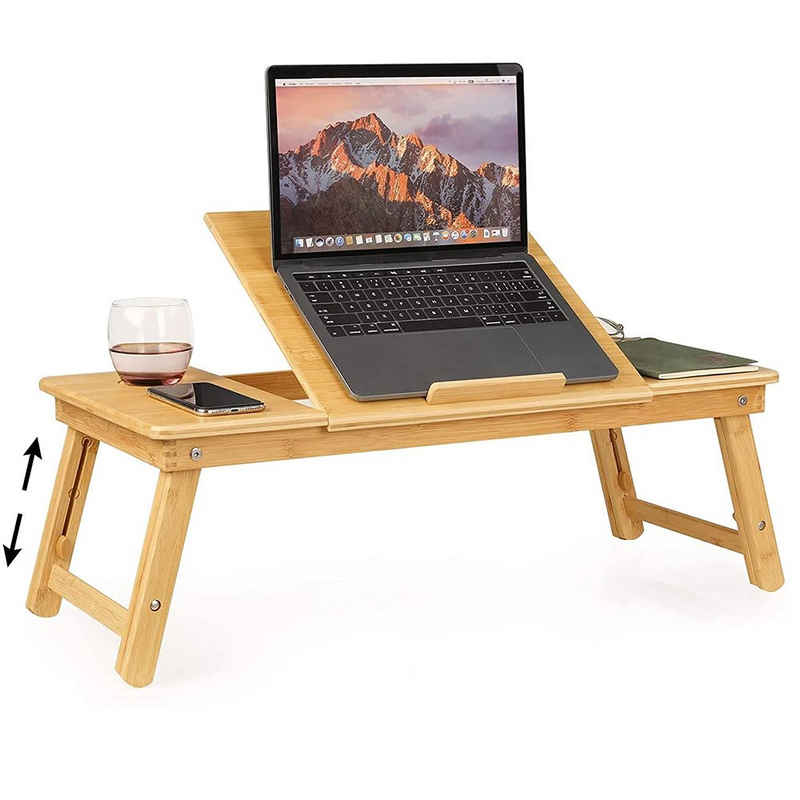 Homfa Laptoptisch (Betttablett laptop tisch für bett Lapdesk frühstückstablett Höhenverstellbarer faltbar), laptop stand fürs Sofa 72x35x(25-36)