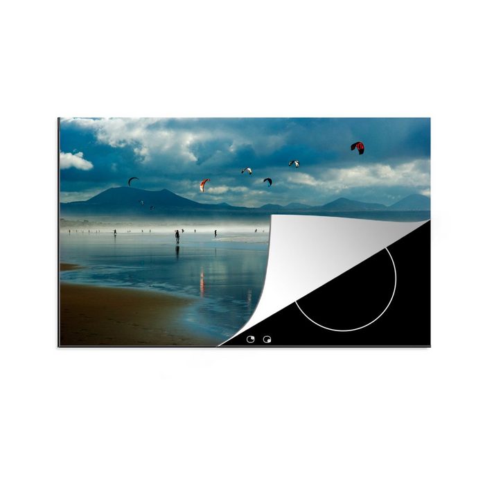 MuchoWow Herdblende-/Abdeckplatte Kite Surf See Vinyl (1 tlg) induktionskochfeld Schutz für die küche Ceranfeldabdeckung