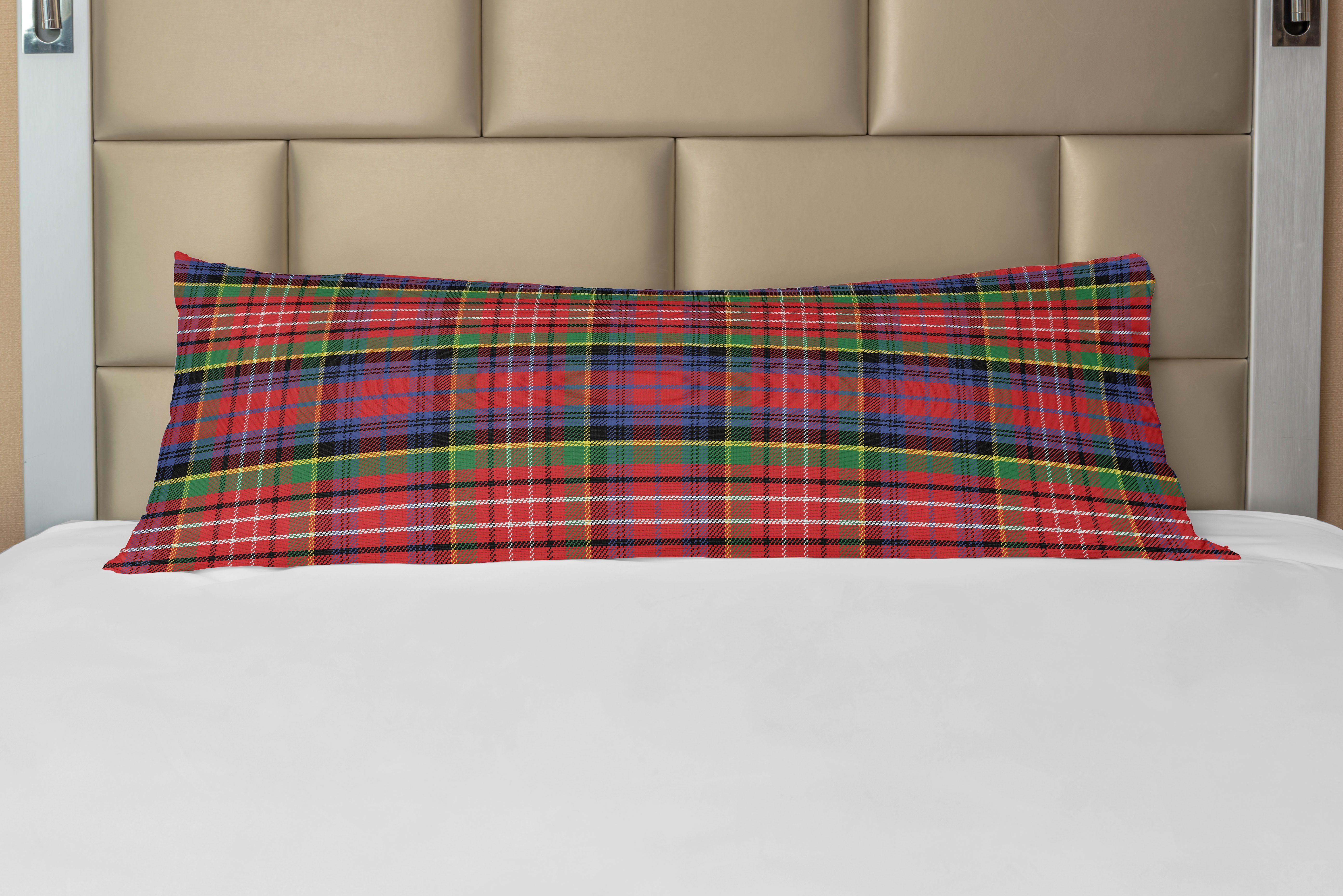 Kissenbezug, schottischen Deko-Akzent Stil Plaid Langer Caledonia Seitenschläferkissenbezug Abakuhaus,