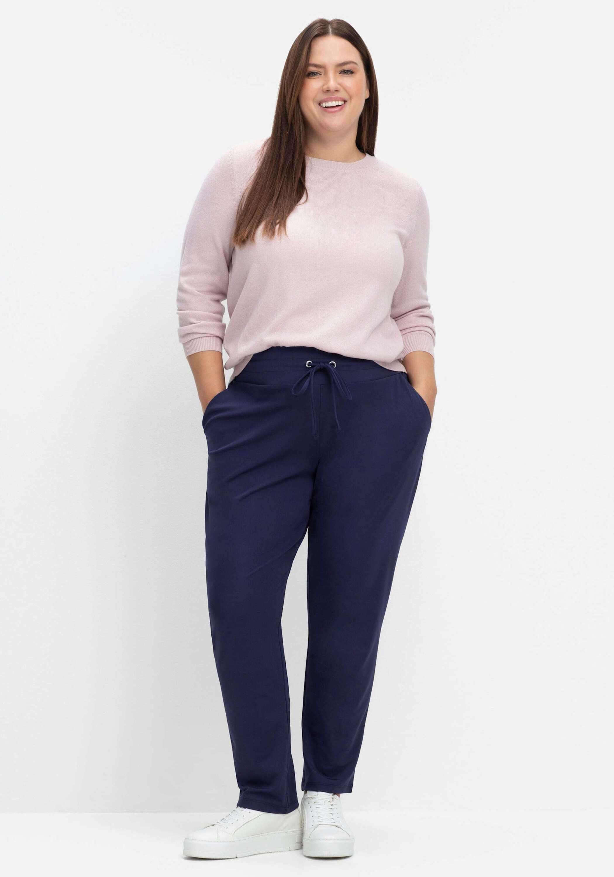 Sieh an! Jerseyhose Hose komfortabel mit Rundum-Dehnbund und Bindeband günstig online kaufen