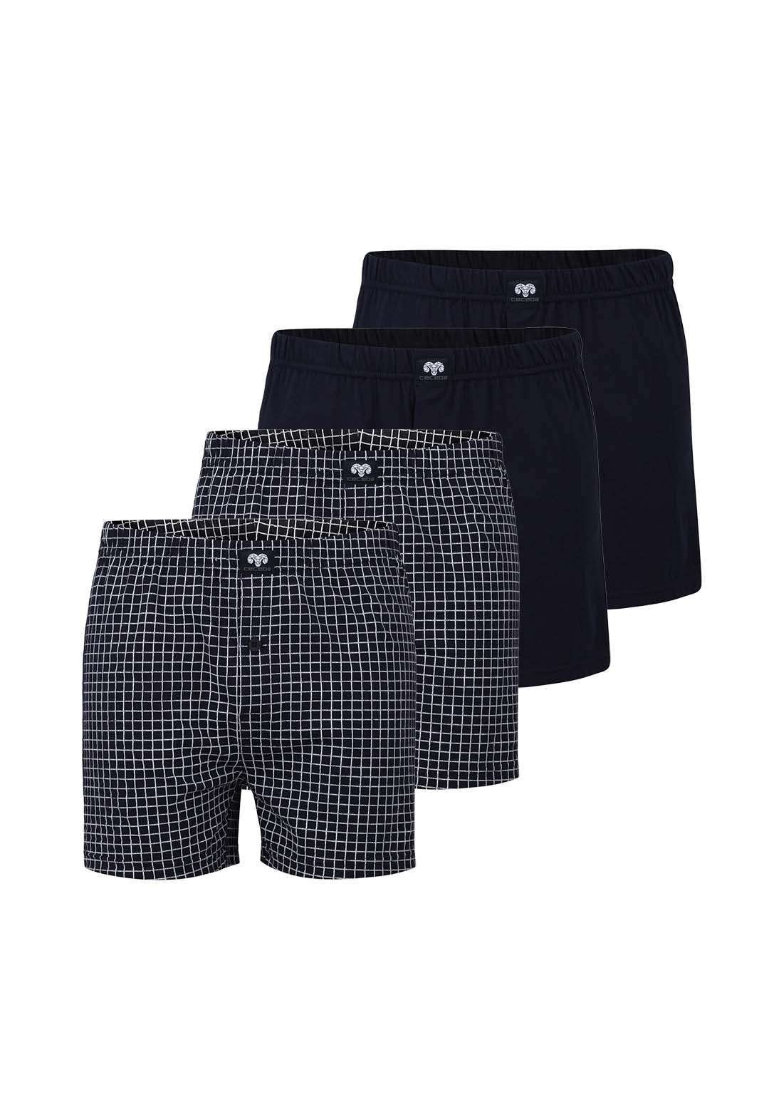 Boxershorts CECEBA 4er blau-dunkel-Allover Boxershorts (4-St) Pack CECEBA