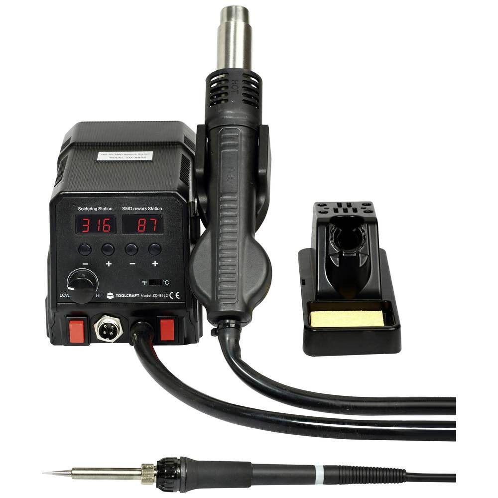 TOOLCRAFT Lötkolben SMD Heißluft Reparaturstation 2-in-1 TO-4861965