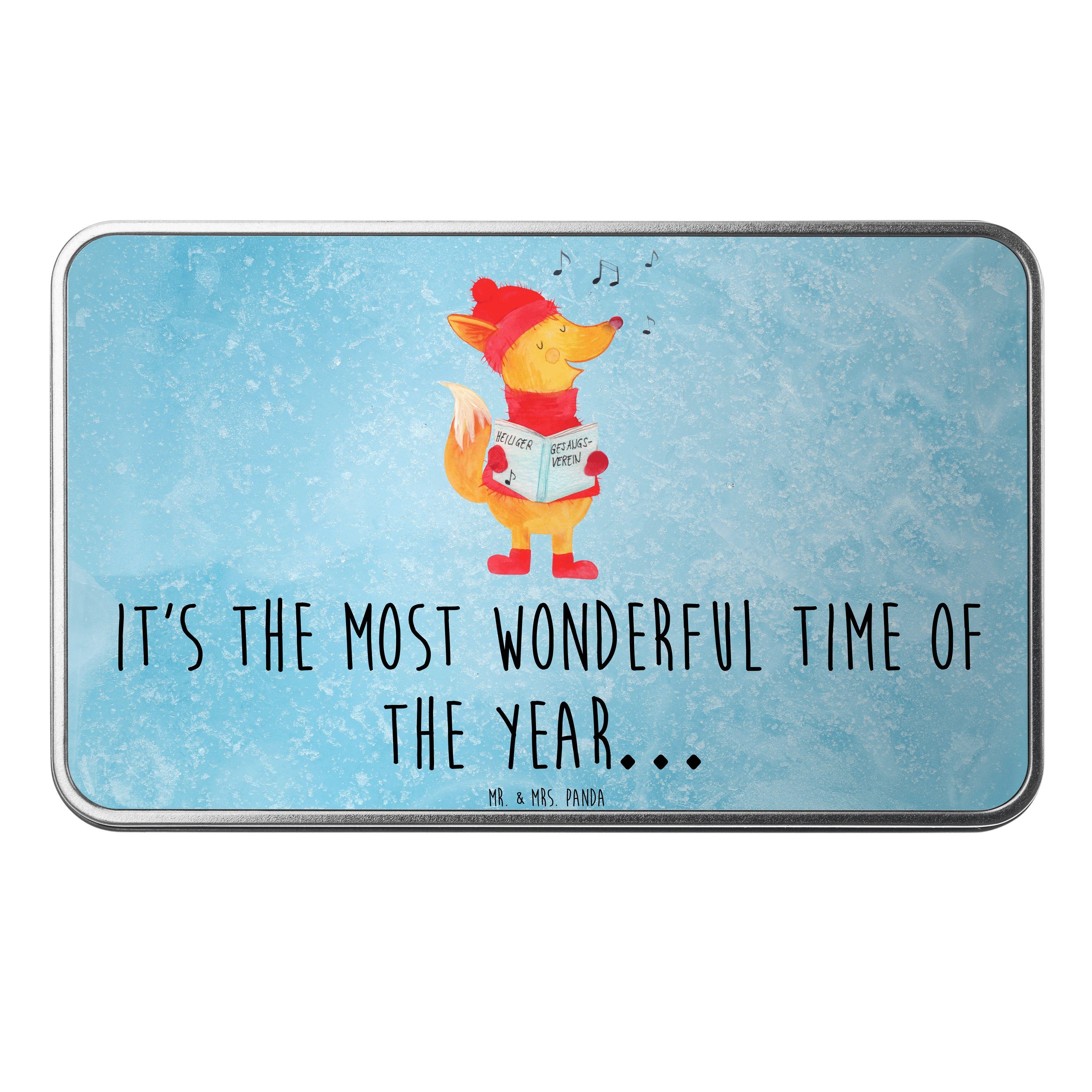 Mr. & Mrs. Panda Dose Fuchs Sänger, Blechdose, Eisblau, Teedose, schmuckdose, Weihnachtslie (Packung), Aufbewahrungsbehälter Dose Aus Metall Aufbewahrungsdose Aus Blech