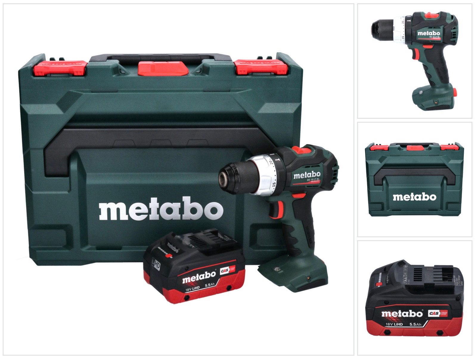 metabo Akku-Schrauber BS 18 LT BL Akku Bohrschrauber 18 V 75 Nm Brushless + 1x Akku 5,5 Ah