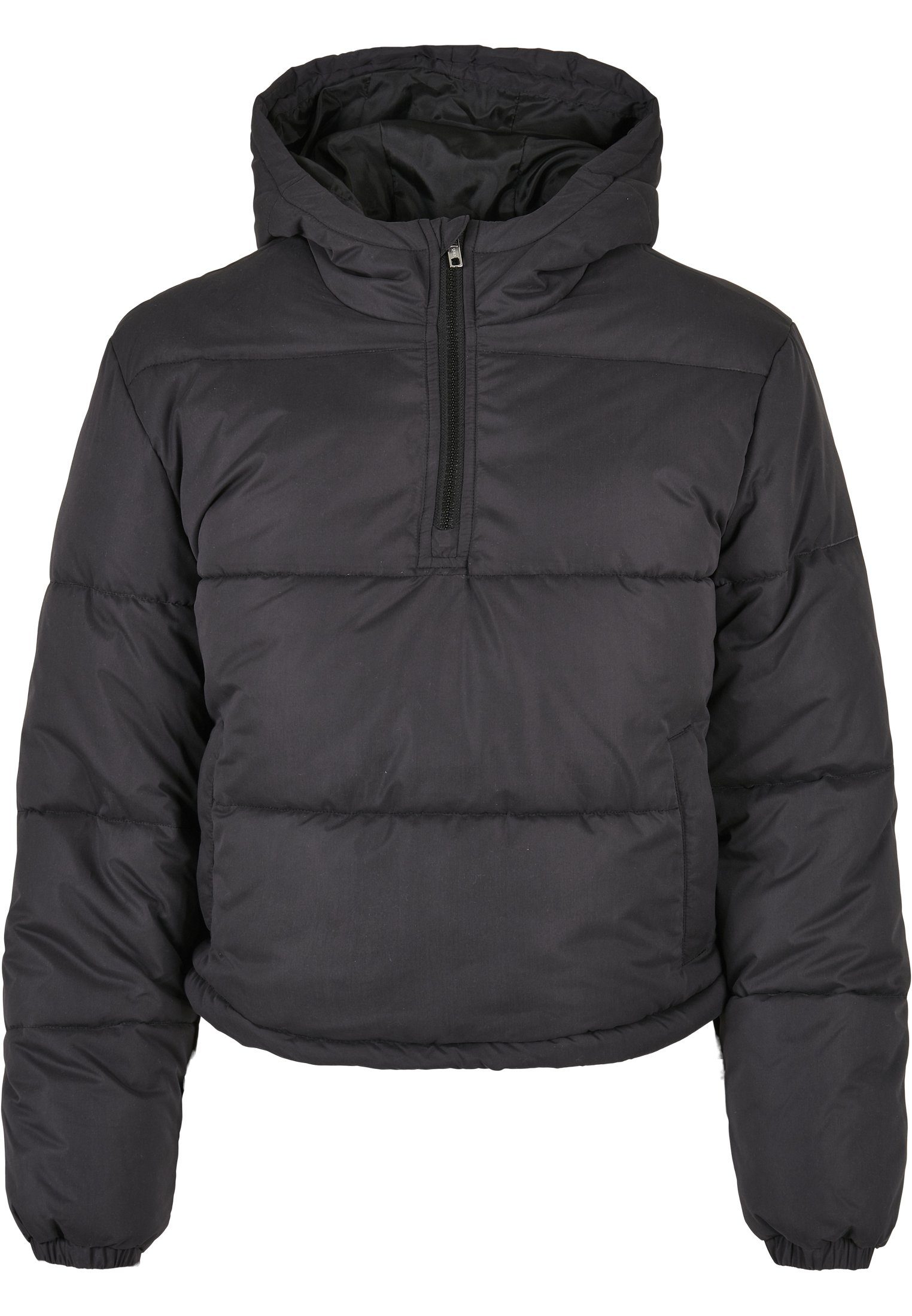 URBAN CLASSICS Winterjacke Damen Pull Jacket black Puffer (1-St) Over Ladies