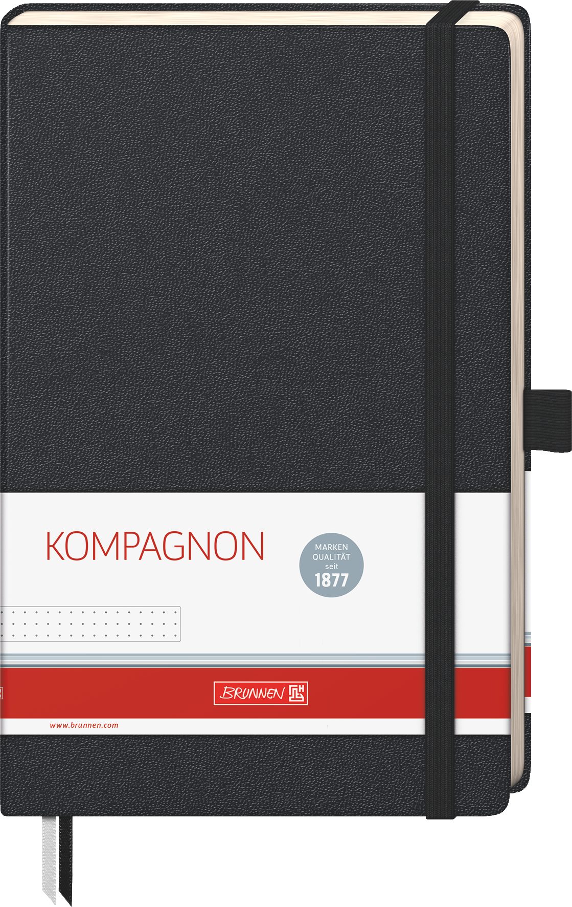 BRUNNEN Formularblock KOMPAGNON ca. DIN A5 punktraster schwarz Hardcover 192 davon 16 zum He