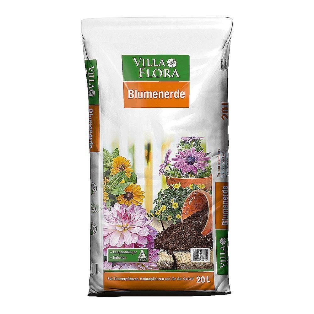 VILLA FLORA Blumenerde 20, 45, 70l Pflanzerde Gartenerde Pflanzenerde anwendungsfertig