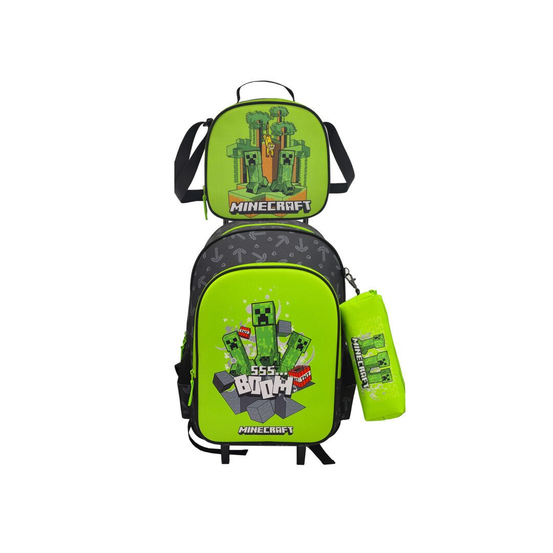 Minecraft Kinderrucksack Minecraft Schul Trolley Set 3-teilig Kinder (1-tlg)