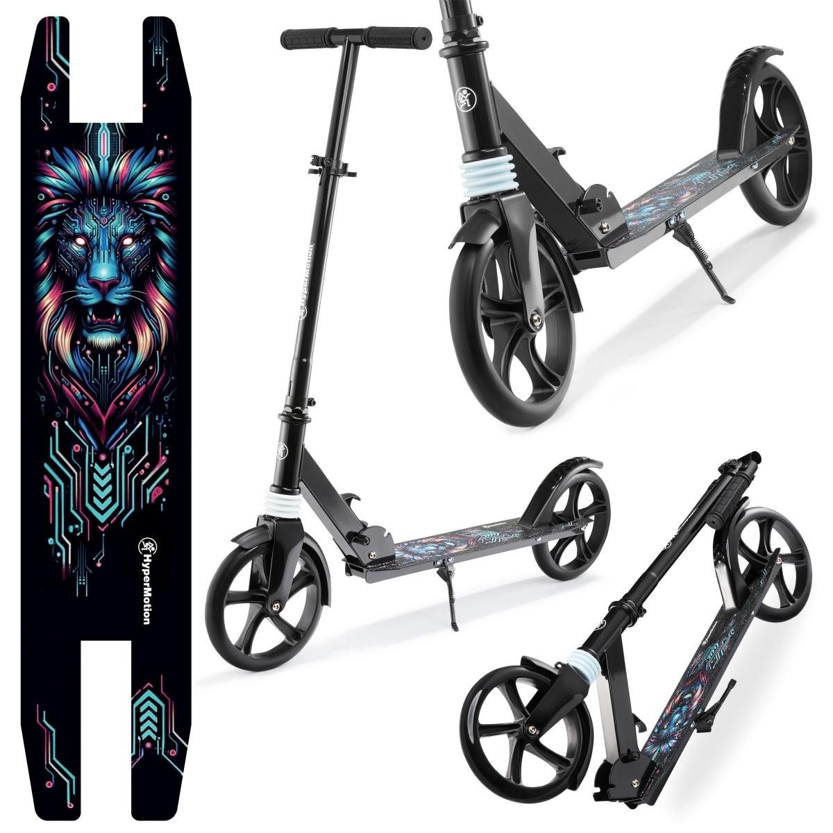 HyperMotion Scooter Klappbarer City Roller mit Stoßdämpfer – Für Kinder und Erwachsene, 15KM