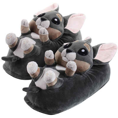 Corimori Tier Pantoffeln für Kinder Einheitsgröße 25-33,5 Plüsch Hausschuhe (Packung) Slipper