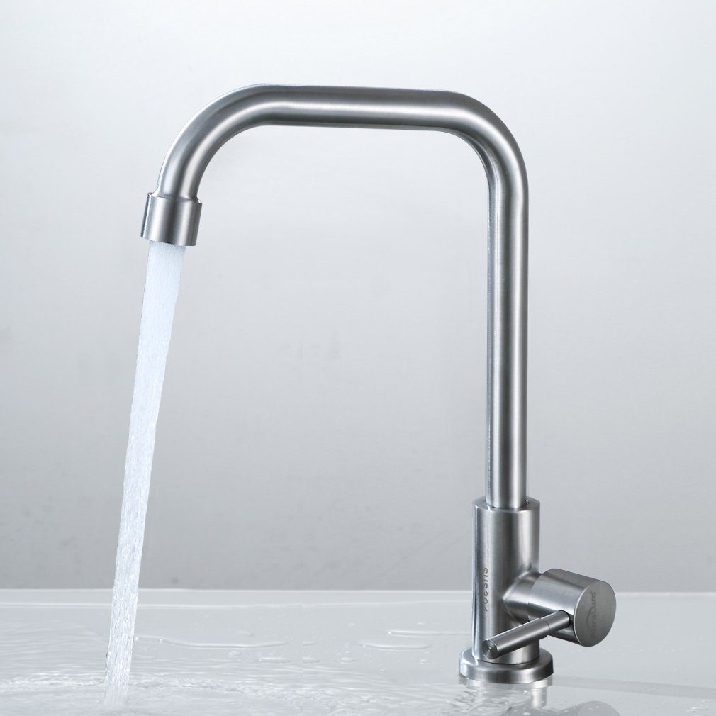 Spültischarmatur Kaltwasser Schwenkbar für Küchenarmatur 360° Wasserhahn Küchenarmatur Nur Kaltwasser Auralum