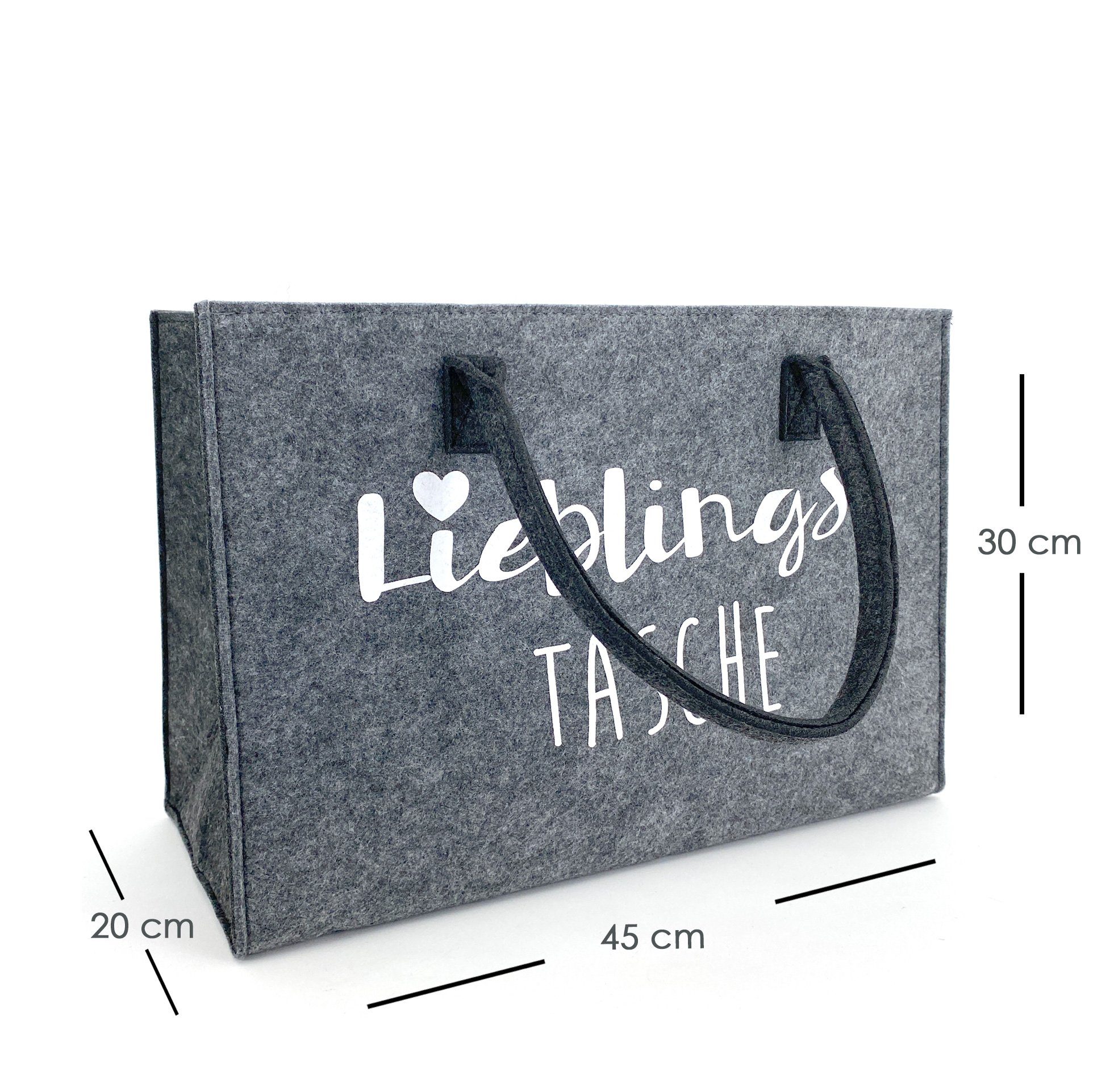 heimtexland Einkaufsshopper Universal Filztasche Einkaufstasche Filz Shopper, 24 l, Henkel Tragetasche - strapazierfähig langlebig praktisch