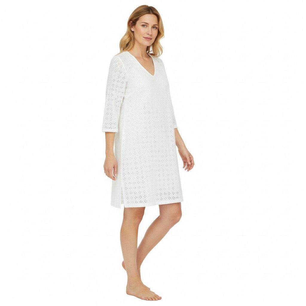 Ringella Tunikakleid Kleid aus gewebter Baumwoll-Spitze mit 3/4 Arm Gefertigt aus 100% Baumwolle