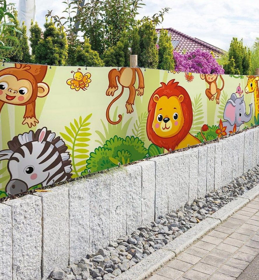 Thumbnail - MyMaxxi Sichtschutzzaunmatten Zaunbanner Dschungeltiere Sichtschutz Garten Zaun, (Dschungeltiere)