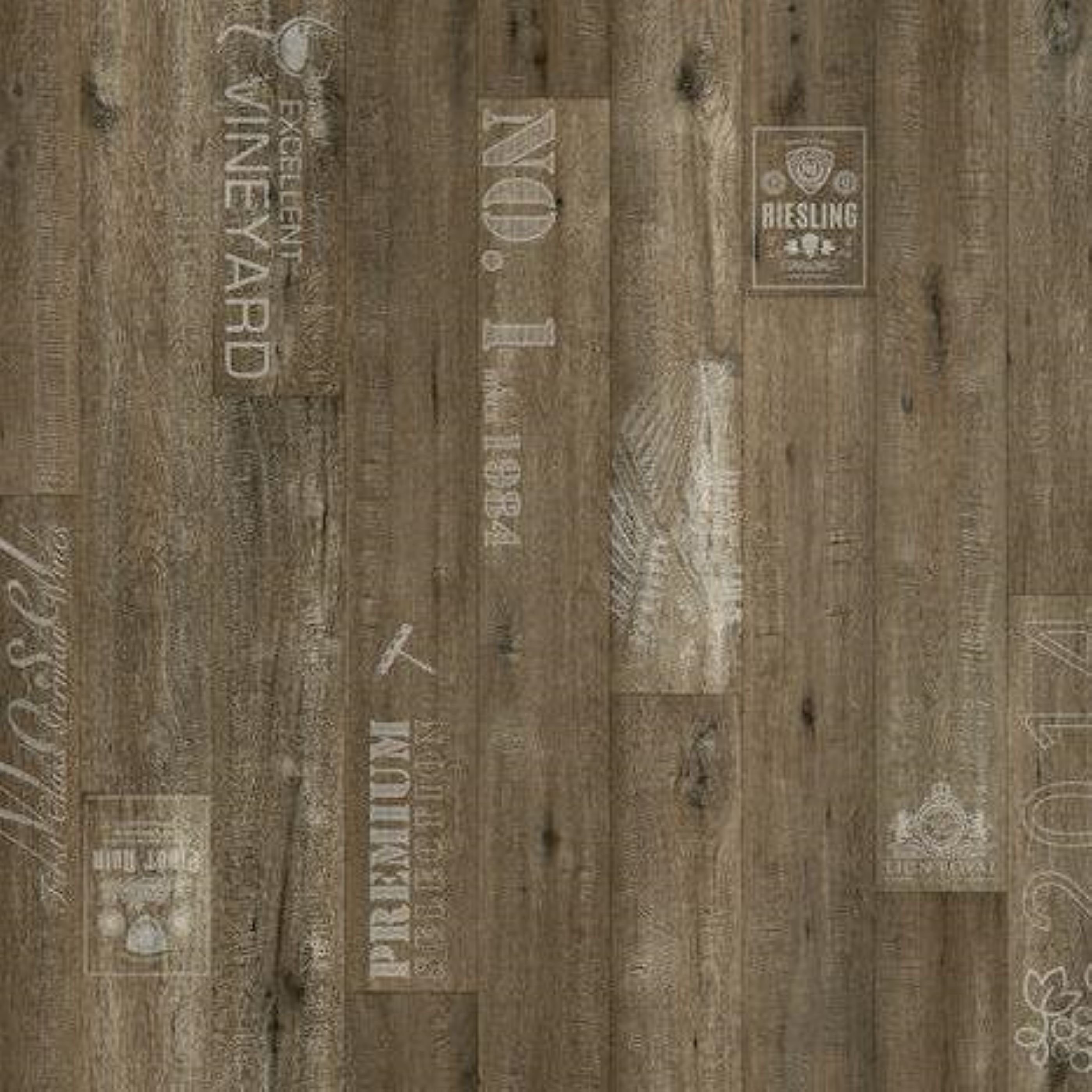 Internethandel Pfordt Vinylboden Chardonnay 200 cm Breite CV Belag Holz Schriftzüge