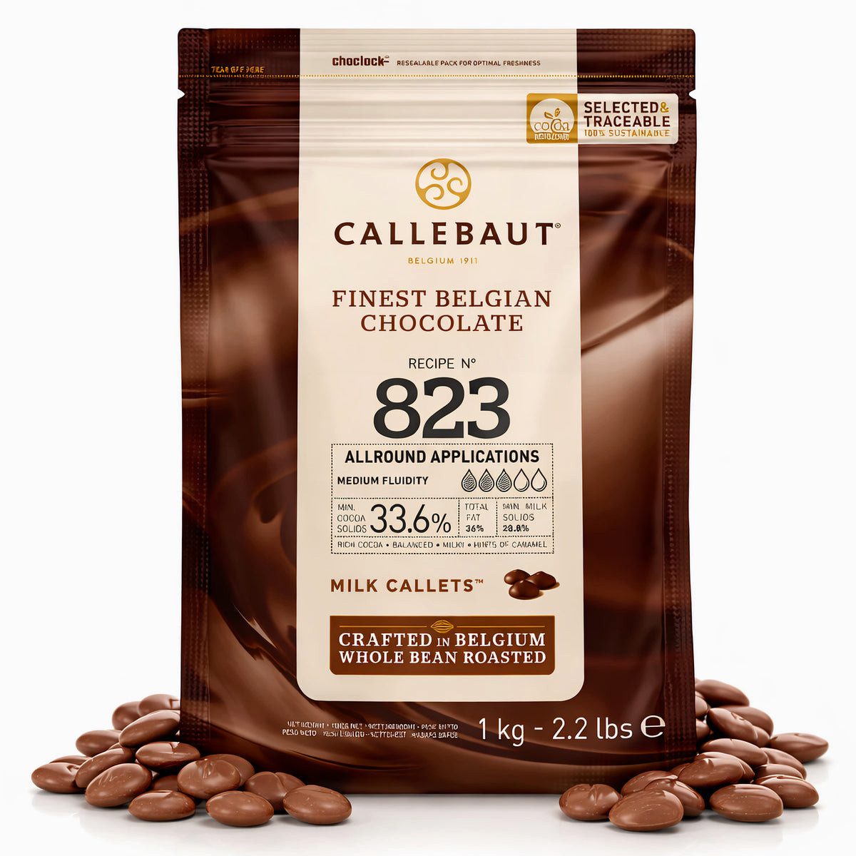 Callebaut Schokolade Callebaut Receipe No. 823 Kuvertüre Callets Vollmi