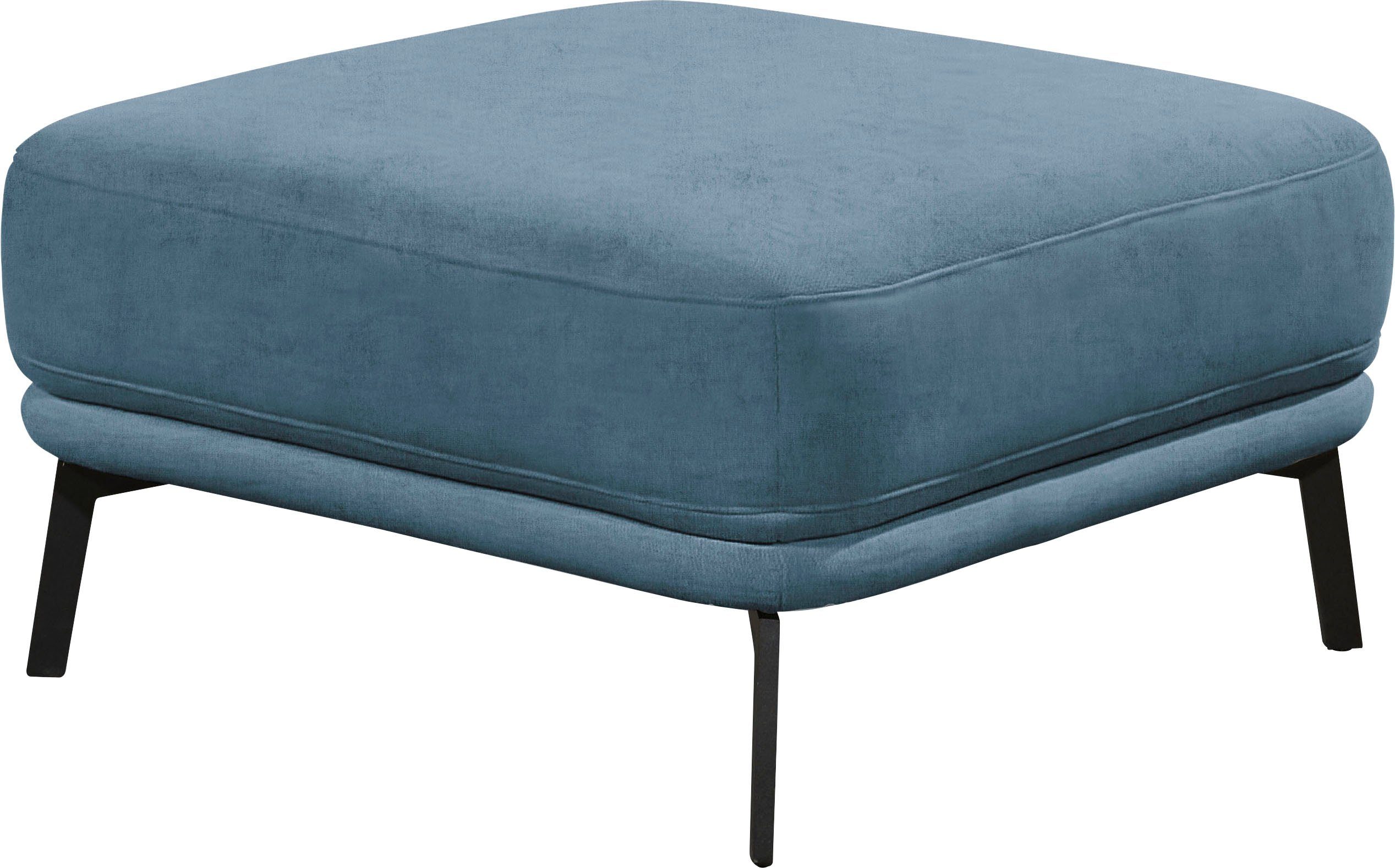 SCHÖNER WOHNEN-Kollektion Hocker Pearl - 5 Jahre Hersteller-Garantie, auch in Bouclé, Passend zur Serie Pearl, B/T/H: 80/80/45cm, Füße Metall