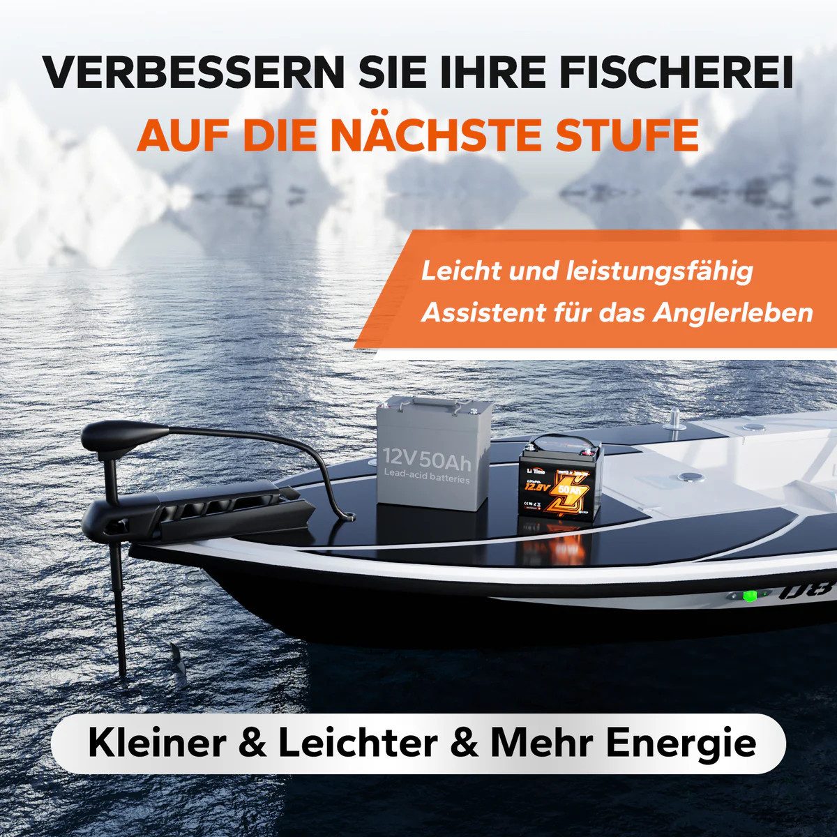 LiTime 12V 50Ah LiFePO4 Batterie mit Bluetooth und BMS 640Wh Solarakkus (12 V), Geeignet für Elektrische Trolling-Motoren, Boote, Marine