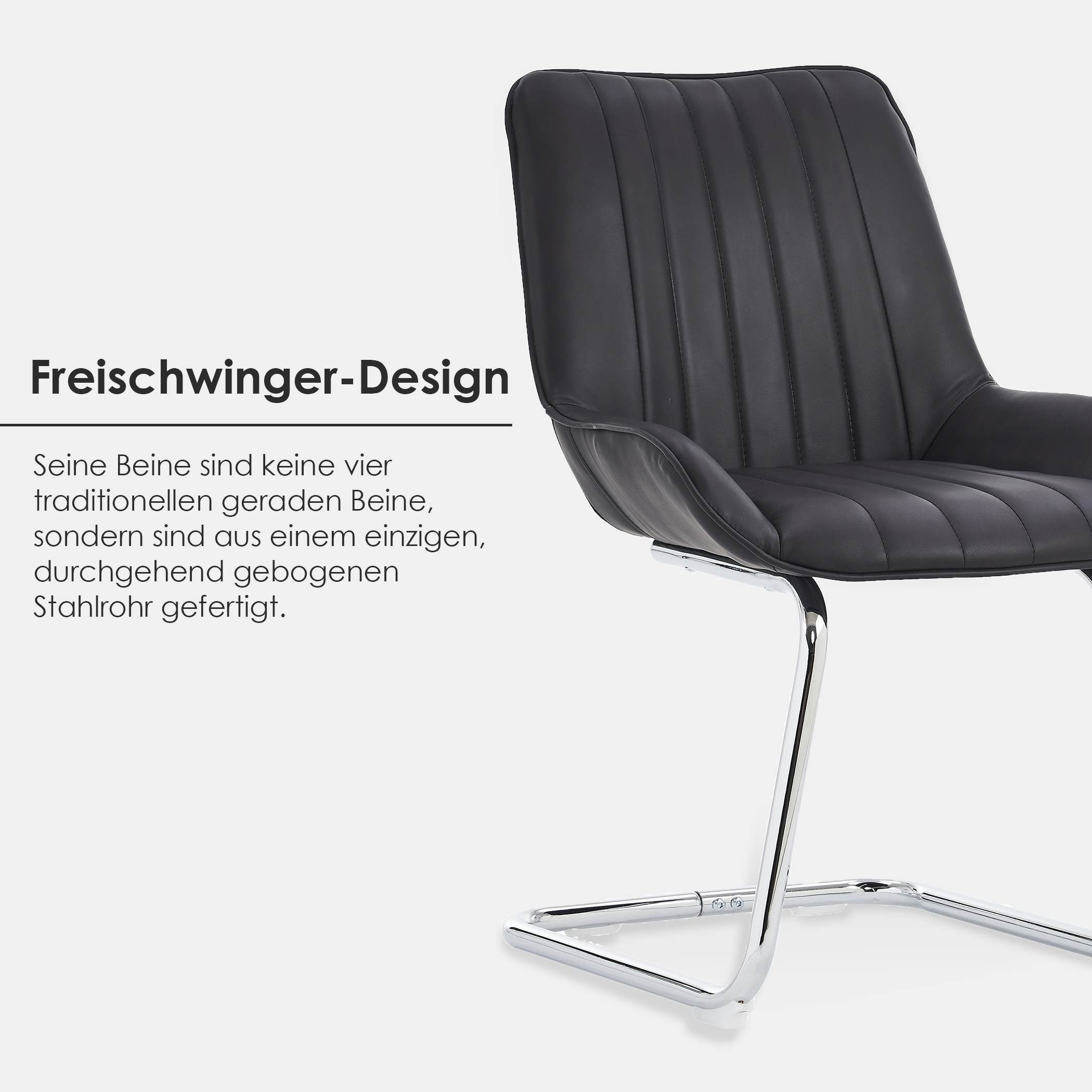 SeedWave Freischwinger 2er Set, Ergonomisch Gepolstert mit PU-Bezug, Robust günstig online kaufen