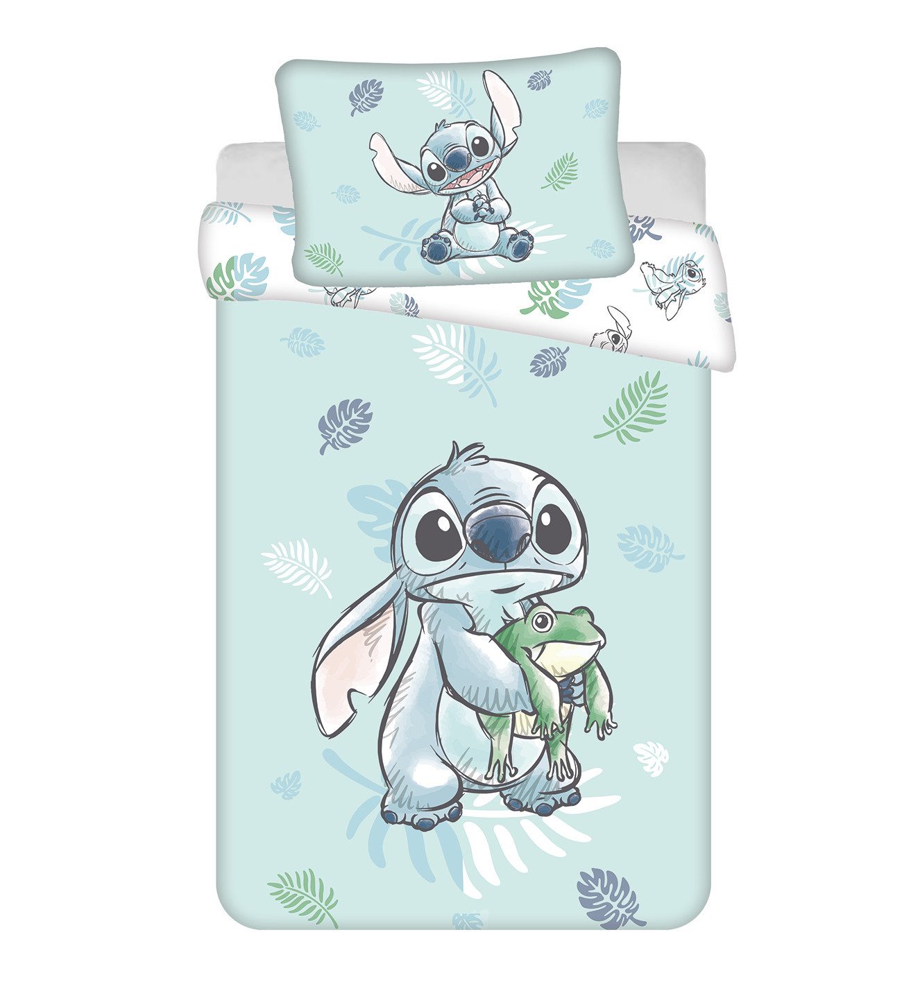 Disney Kinderbettwäsche Lilo & Stitch Baby Bettbezug Kinderbettwäsche 100 x 135 + 40 x 60 cm, 100% Baumwolle