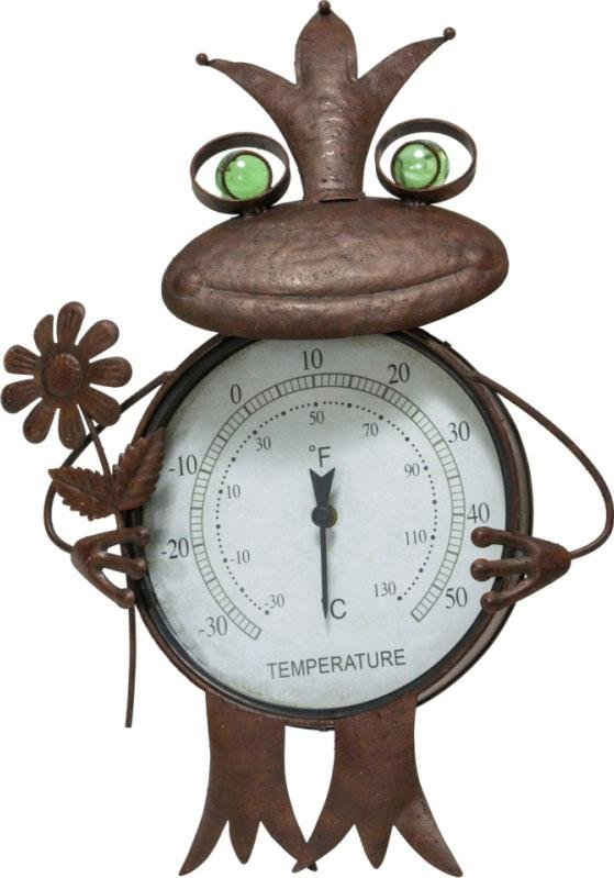 Schneider Gartenfigur »Frosch«, (1 St), Thermometer, Rost