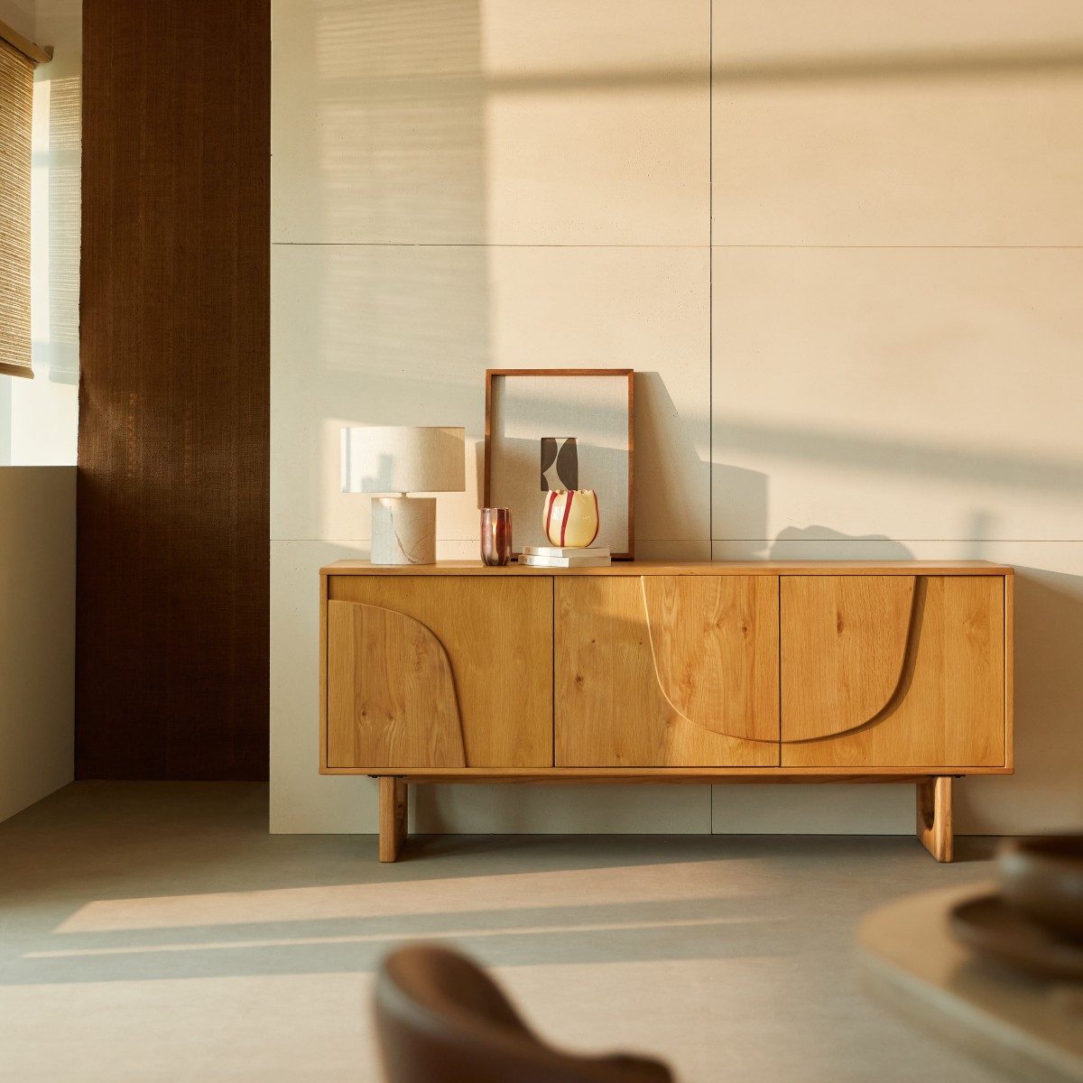 Tikamoon Sideboard Sideboard Mattia aus Eiche, 175 cm