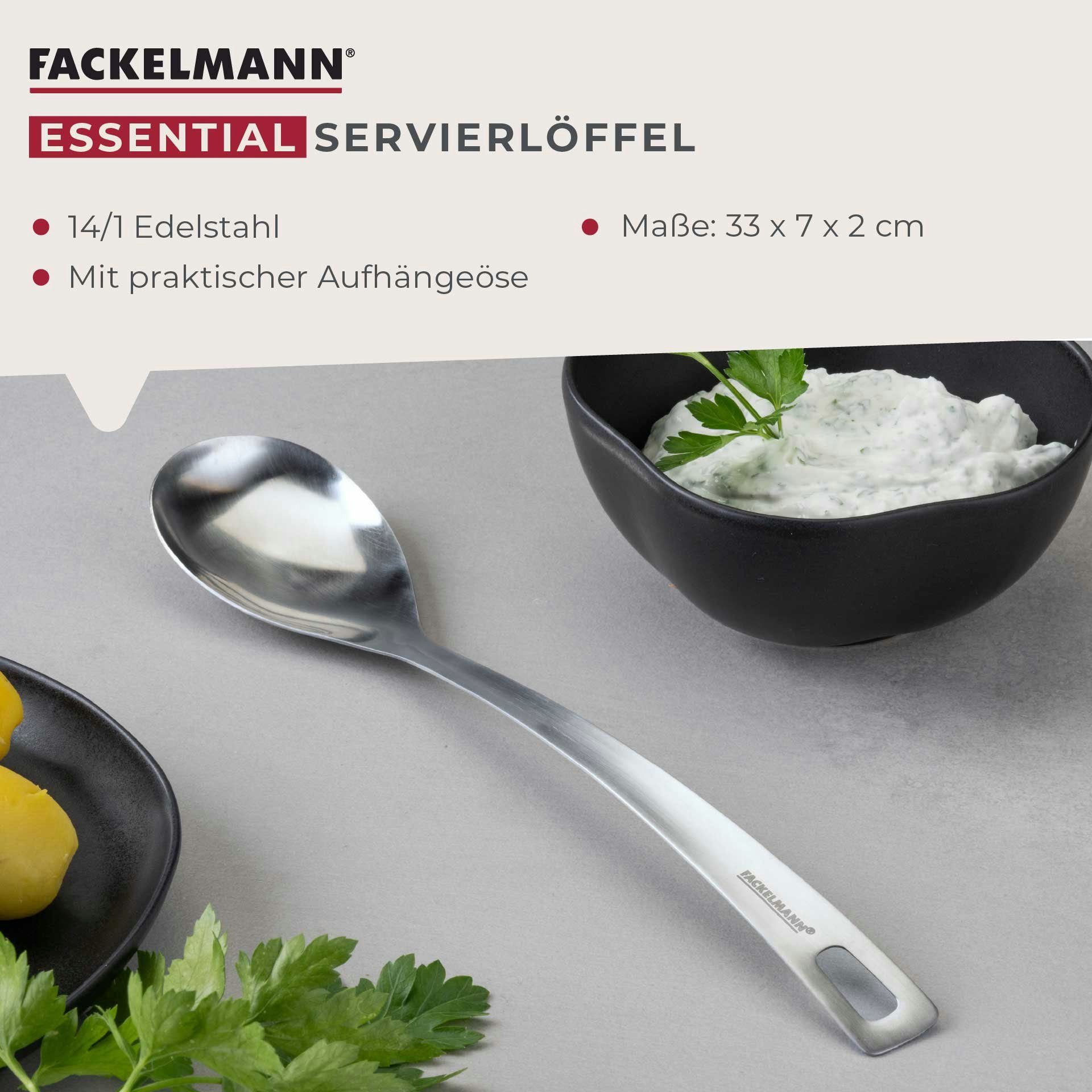 FACKELMANN Servierlöffel Küchenlöffel, Portionslöffel, Edelstahl-Löffel