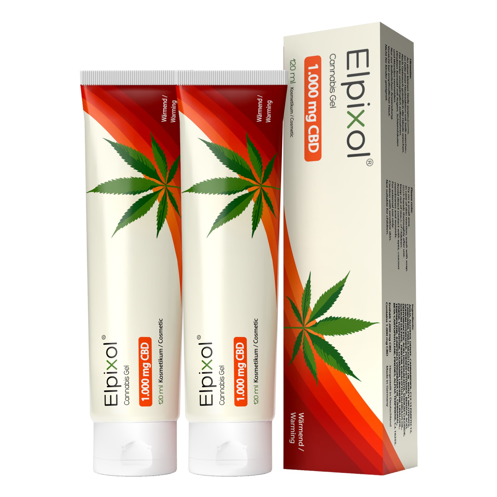 Elpixol® Körpergel Cannabis Gel mit 1.000 mg CBD – wärmend mit Latschenkiefernöl & Zimtöl ideal bei Kältegefühlen und Verspannungen – Ohne Rückstände