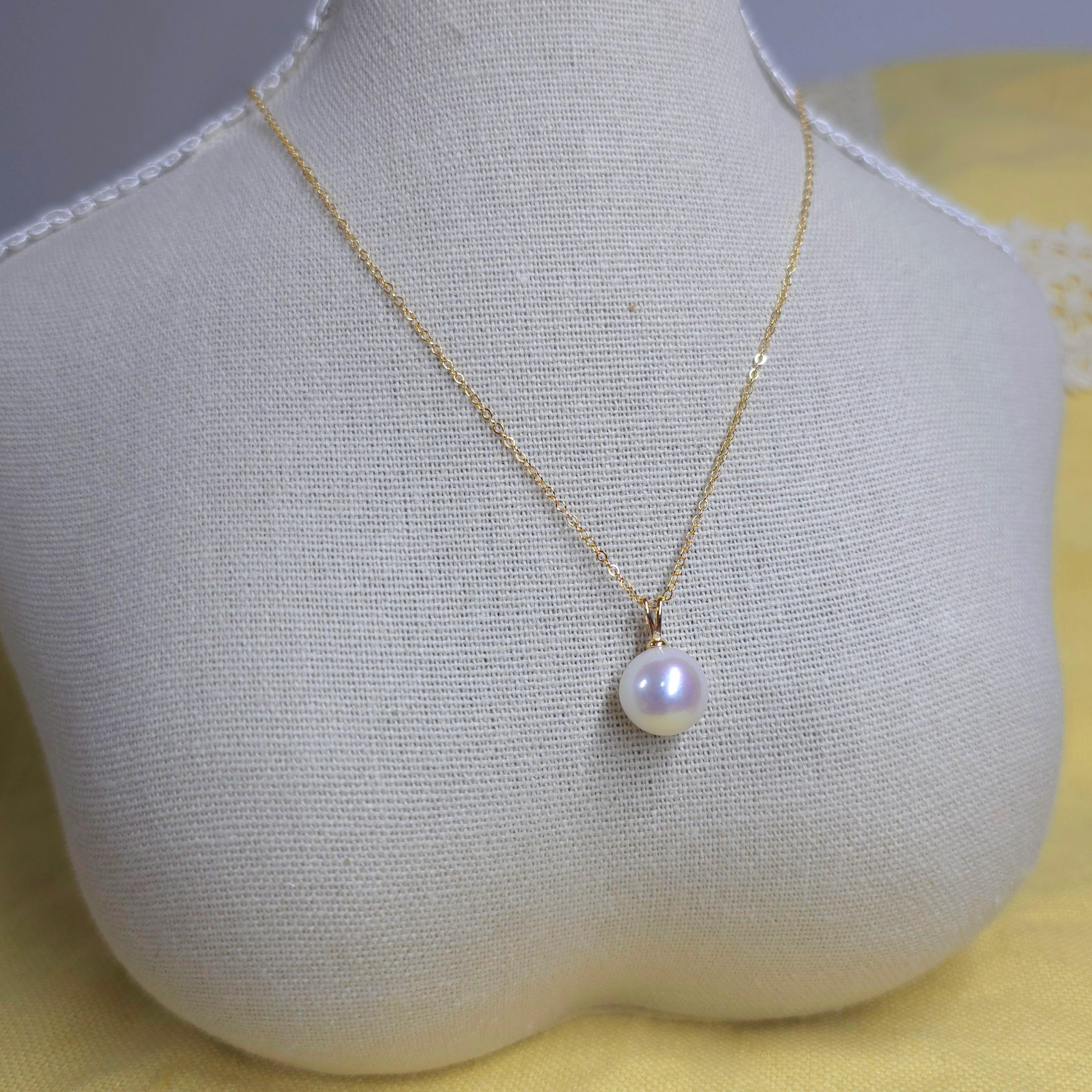 Perlenkette Perlenkette mit Süßwasserperle 10 –11 mm, 14K Gold Filled