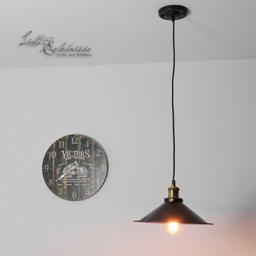 Licht-Erlebnisse Pendelleuchte DOVER, ohne Leuchtmittel, Küchenlampe Industrial Design Schwarz