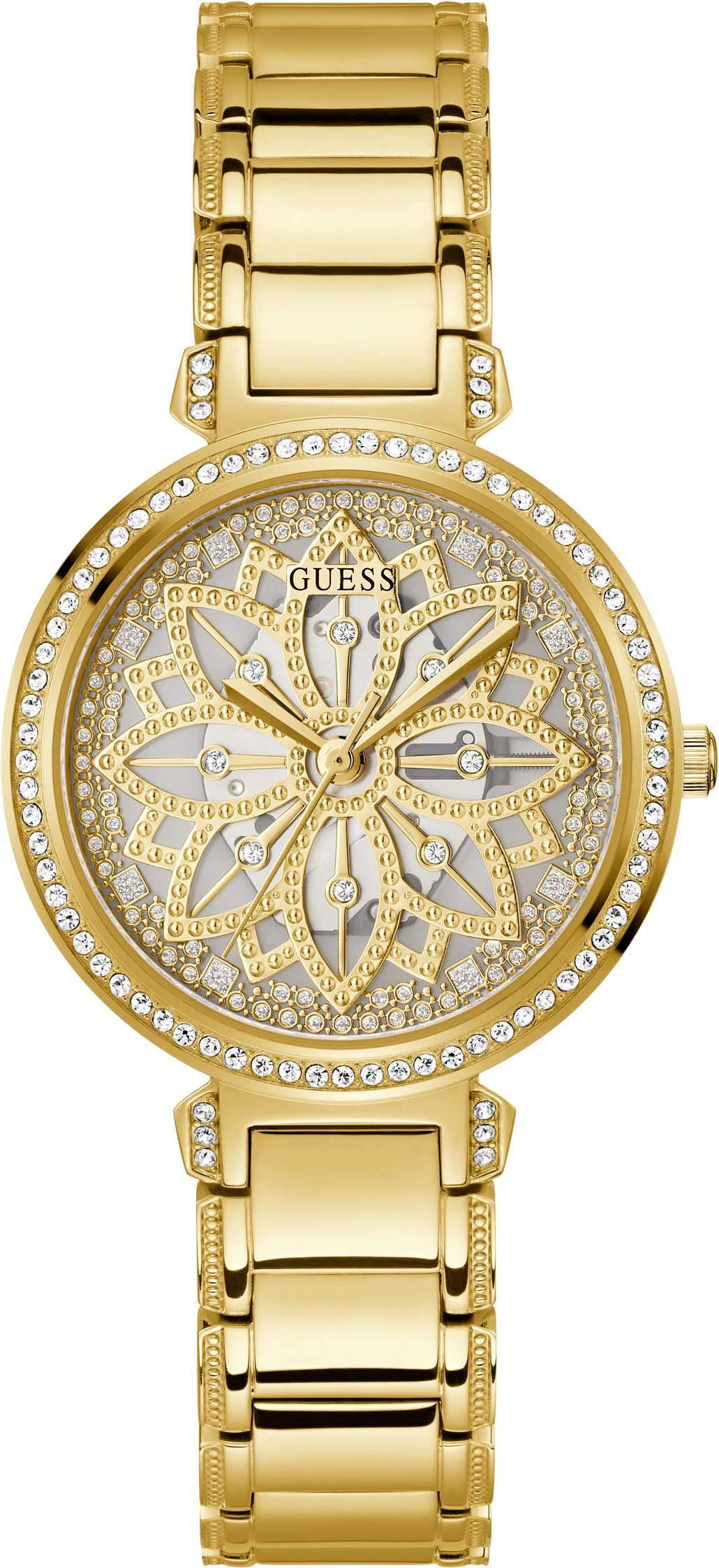 Guess Quarzuhr LILY GW0528L2, Armbanduhr, Damenuhr, analog, Kristallsteine, günstig online kaufen