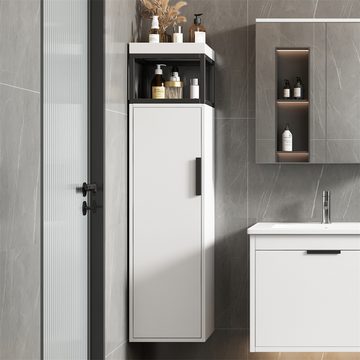 Sweiko Eckschrank Badezimmerschrank,Badezimmermöbel mit Ablagefächern, (1-St., verstellbare Einlegeböden) Weiß,30 x 30 x 120 cm