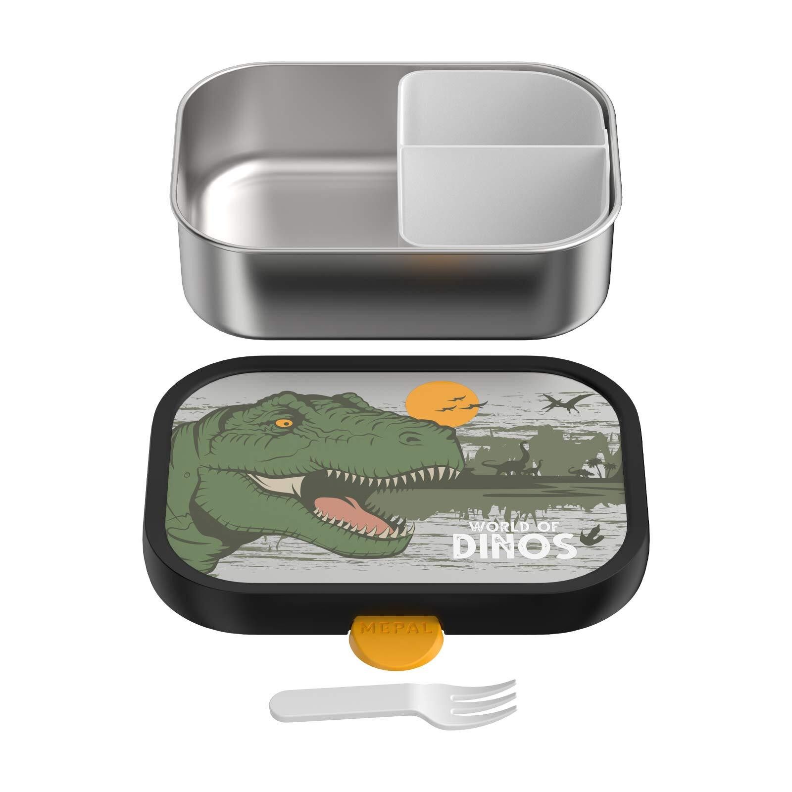 Mepal Lunchbox Campus Edelstahl-Brotdose mit Gabel 18 x 13 cm, Edelstahl/Kunststoff, (1-tlg), Spülmaschinenfest – Bild 2 von 5