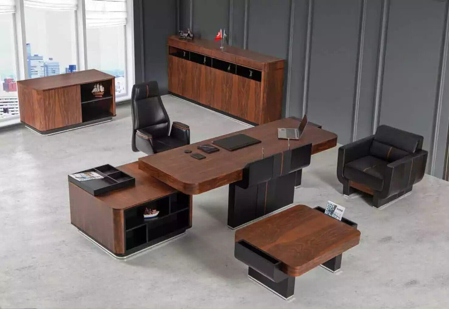 Made Luxus In JVmoebel Europe Arbeitszimmereinrichtung, Sideboard Kommode Holzmöbel Büroschrank Großer