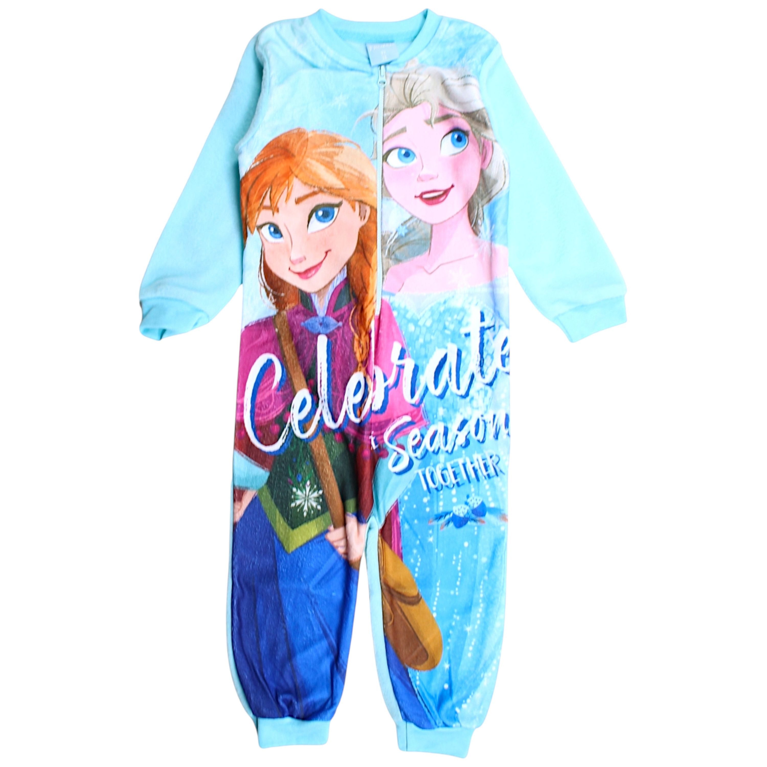 Disney Frozen Fleeceoverall Elsa & Anna (1-tlg) Mädchen Jumpsuit Schlafoverall Gr. 92 - 128 cm