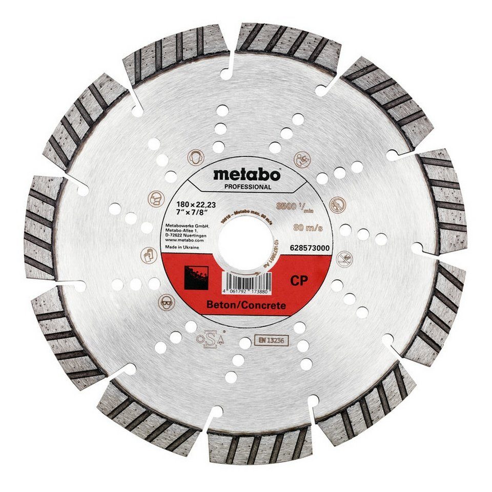 metabo Trennscheibe, Ø 180 mm, Diamant 180 x 22,23 mm Beton professional