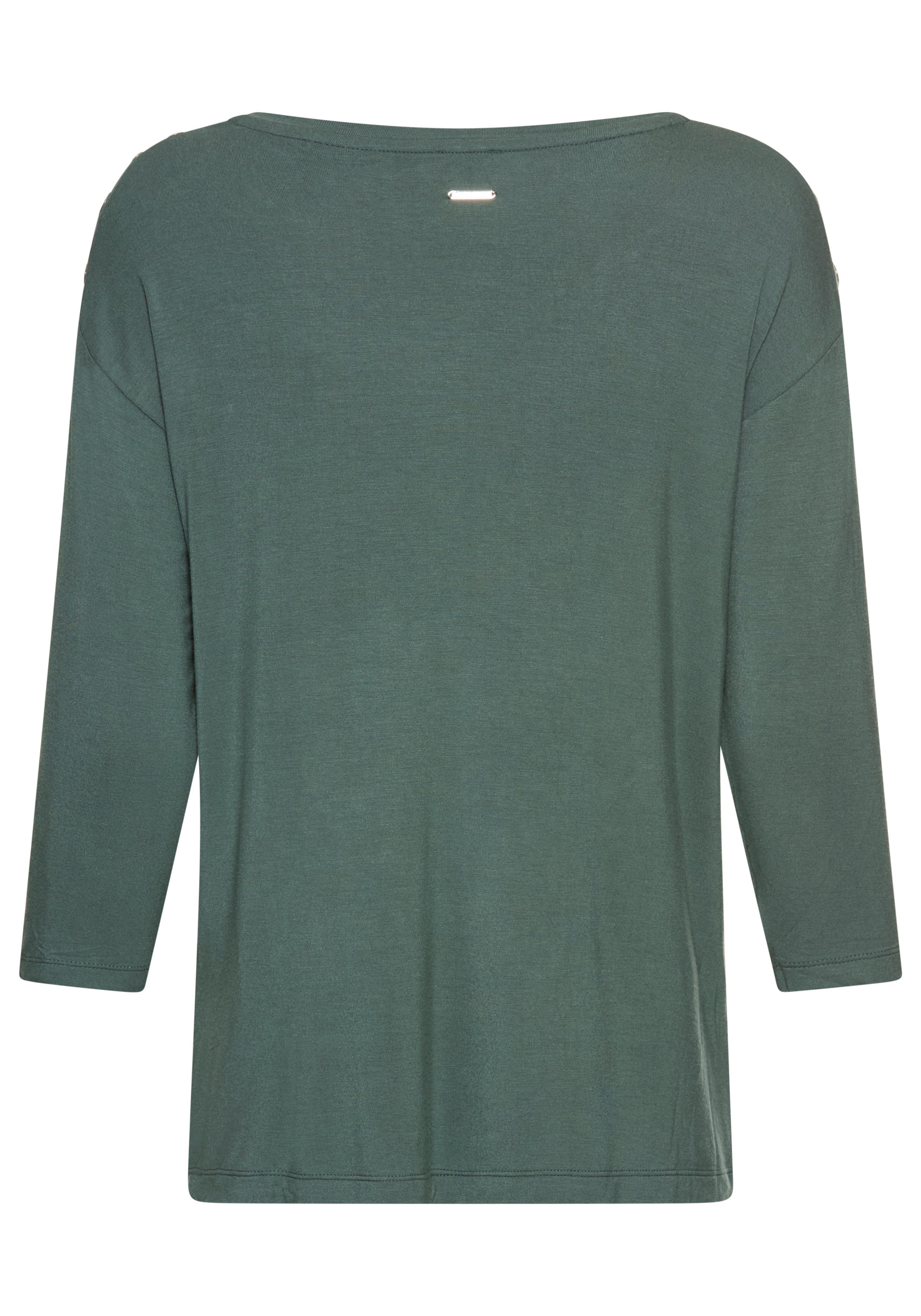 Laura Scott 3/4-Arm-Shirt mit Metall-Ösen auf der Schulter