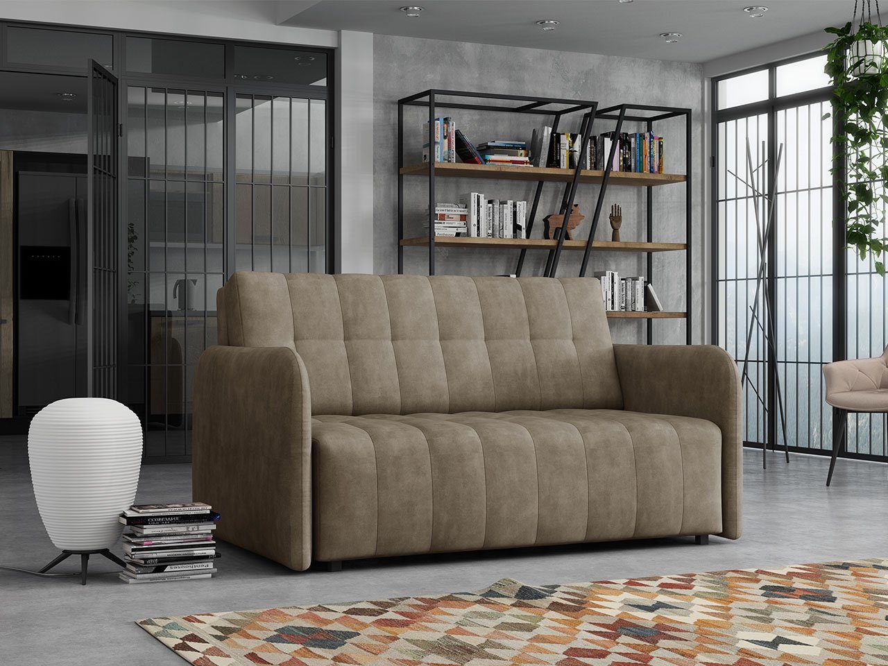 mit Schlafsofa Viva und Wohnlandschaft Polstersofa MIRJAN24 inkl. Kissen, 03 Bettkasten Grand III, 3 Schlaffunktion, Sitzer Country